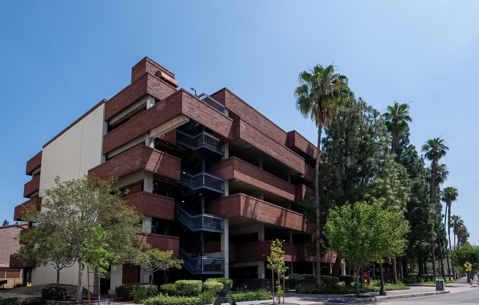 Brick parking structure on Center Street